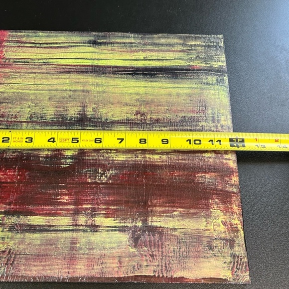 Original Abstract Painting On Reclaimed Wood 12” X 12 “ X 1” A Walk Through Time - Picture 13 of 14